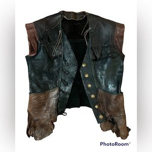HANDMADE ONE OF A KIND RENAISSANCE FAIRE MEDIEVAL HEAVY LEATHER VEST JACKET
